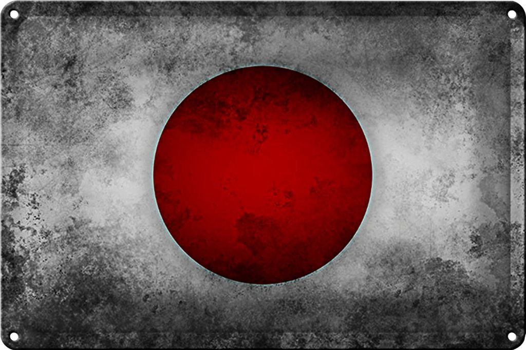 Blechschild Flagge 18x12cm Japan Fahne