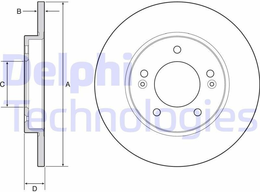 2x DELPHI Bremsscheibe BG4949C für HYUNDAI i30 Schrägheck Produktbild 