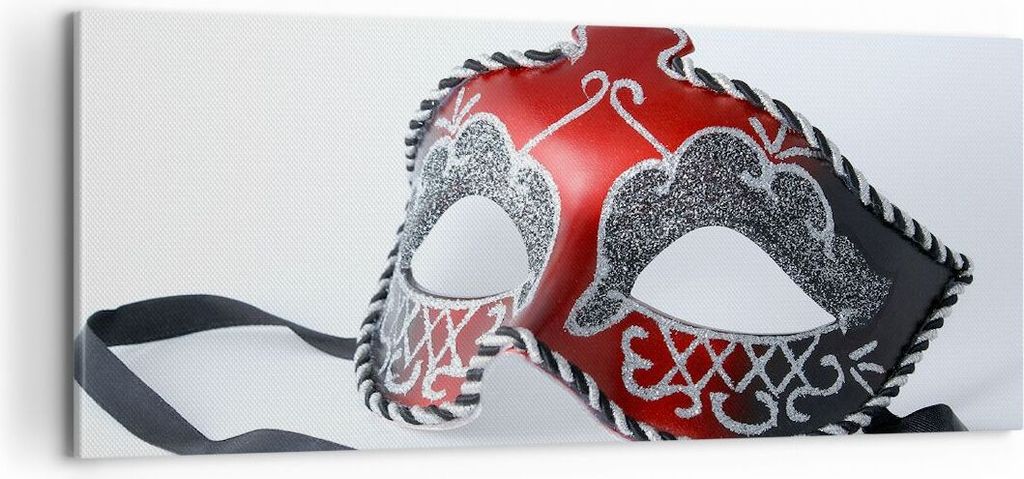 Bild auf Leinwand - Leinwandbild - Venedig Karneval Maske - 100x40cm - Wand Bild - Wanddeko - Leinwanddruck - Bilder - Kunstdruck - Wanddekoration ...