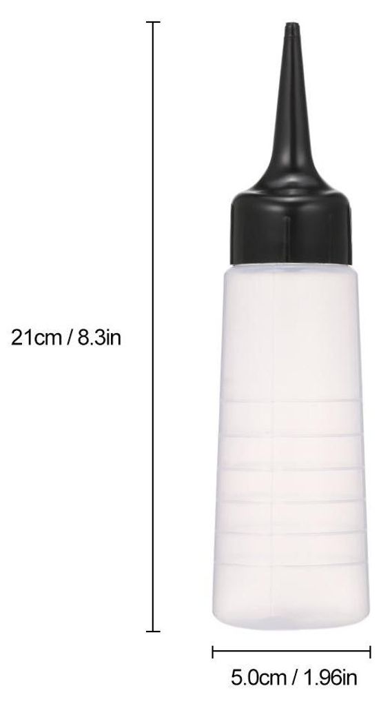 150 ml Haarfärbeflasche, Farbmischer-Applikator mit schwarzer schräger Spitze