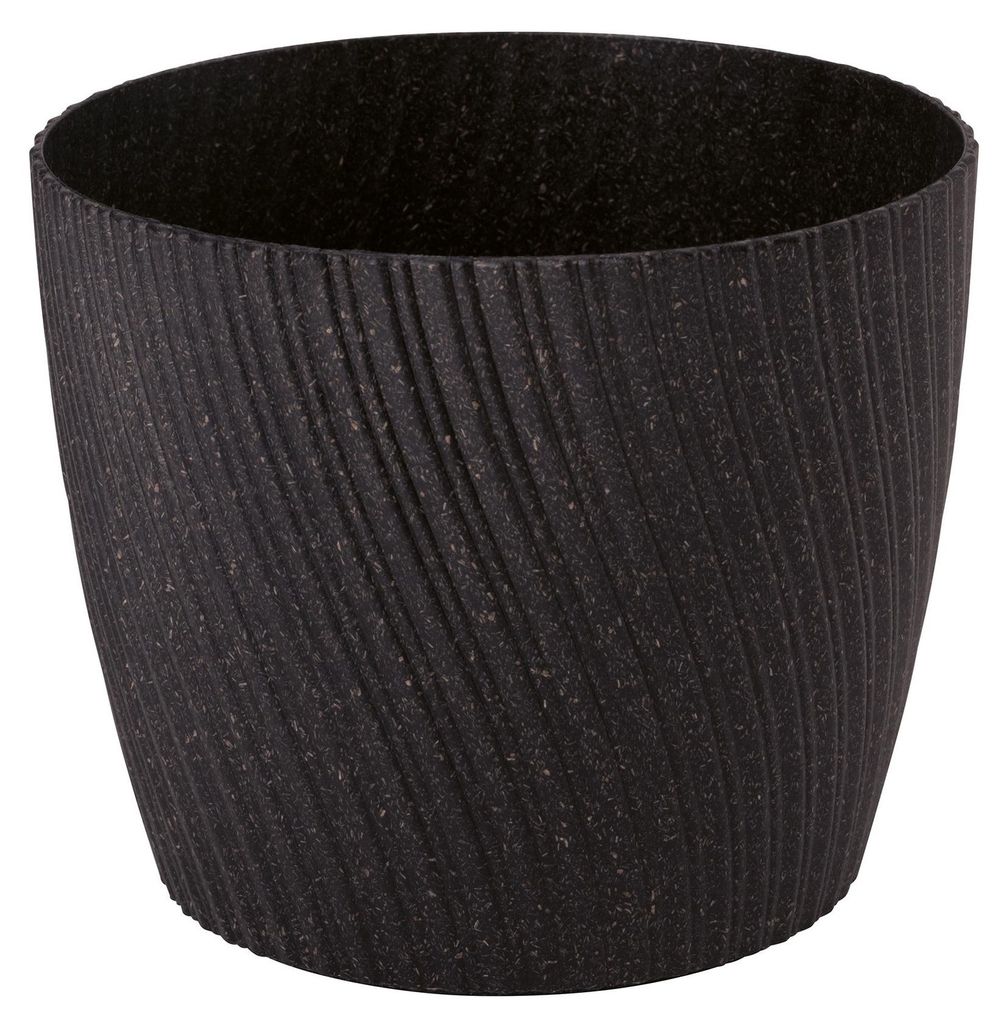 Form Plastic Plant pot/Floral pot Waves - Kunststoff - swartz - 17x14 cm