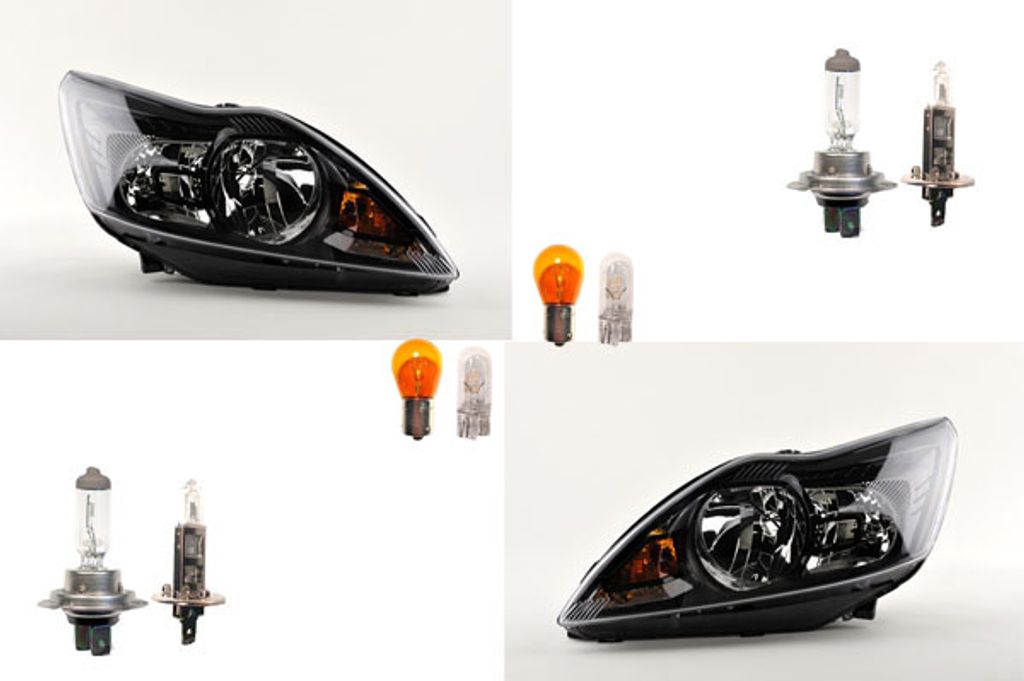 Johns, Scheinwerfer Halogen Front passend für Ford Focus 05 08-11 Leuchtmittel Satz L R 1679661 1568273 1734678 1744979 1754446 8M5113101CB 8M5113...