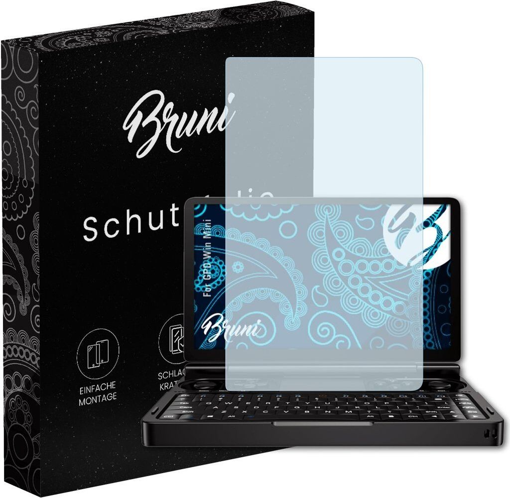 Bruni Basics-Clear 2x Schutzfolie kompatibel mit GPD Win Mini Folie