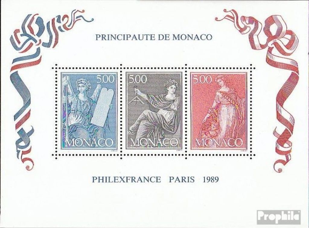 Briefmarken Monaco 1989 Mi Block45 (kompl.Ausg.) postfrisch PHILEXFRANCE 89