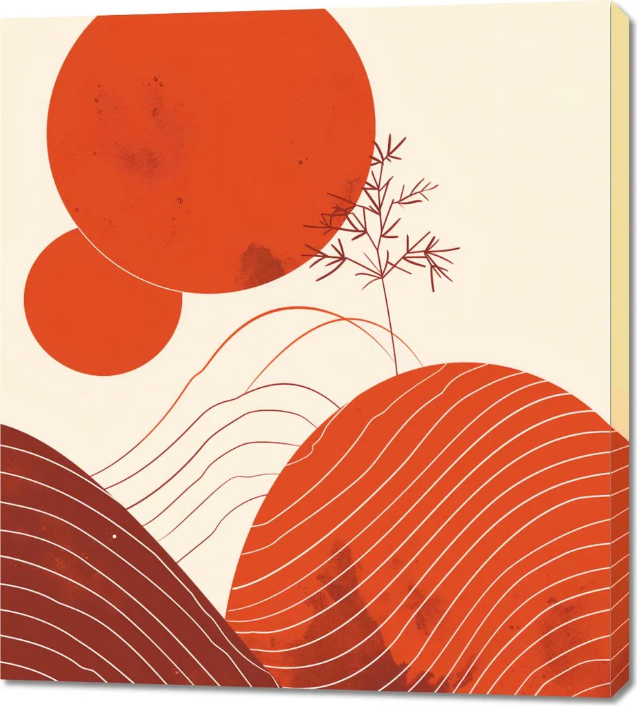 Offerta Quadro 90x100 cm Rosso - Stampa su Tela per Soggiorno e Ufficio