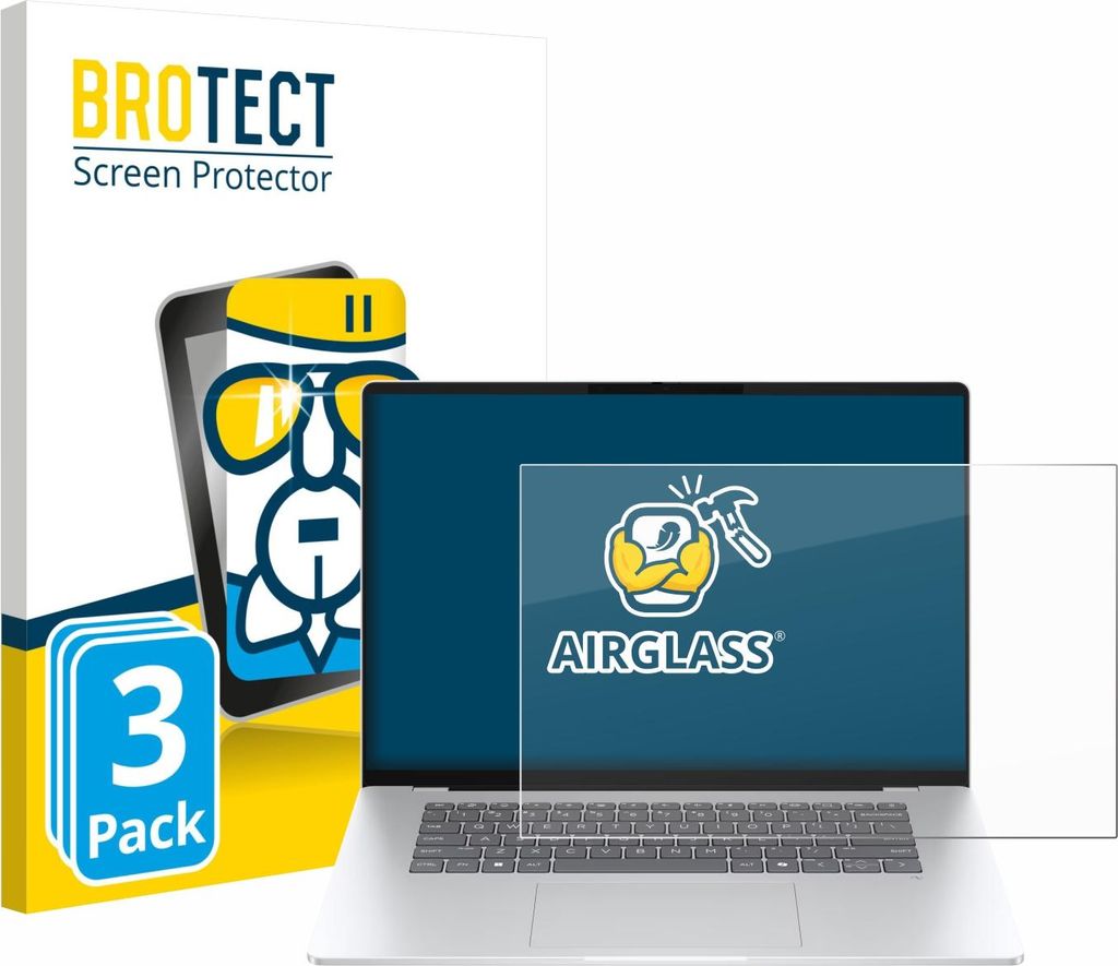 3x BROTECT Schutzglas für HP OmniBook 5 16 Schutzfolie Panzer Folie Glas Display Schutz klar