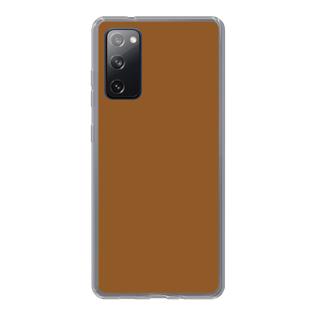 MuchoWow Handyhülle Schutzhülle Hülle für Samsung Galaxy S20 FE Braun - Erdton - Unifarben Silikon Softcase Handy Hülle - Abdeckung