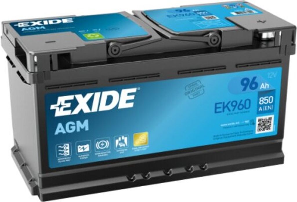 Exide EK960, AGM (Absorberende glasvezelmat), 96 Ah, 12 V, Productafbeelding 