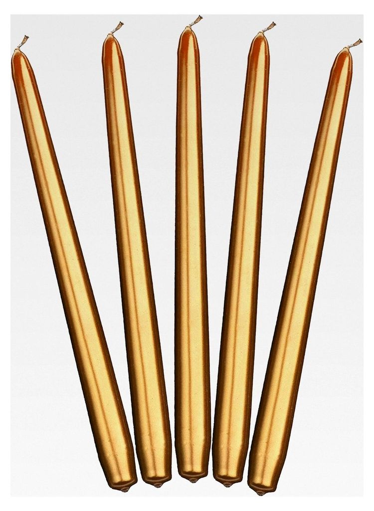 Goldene Leuchterkerzen spitz zulaufend Set Tischdekoration lange Kerzen für Hochzeiten, Geburtstagsfeiern, Weihnachten und mehr