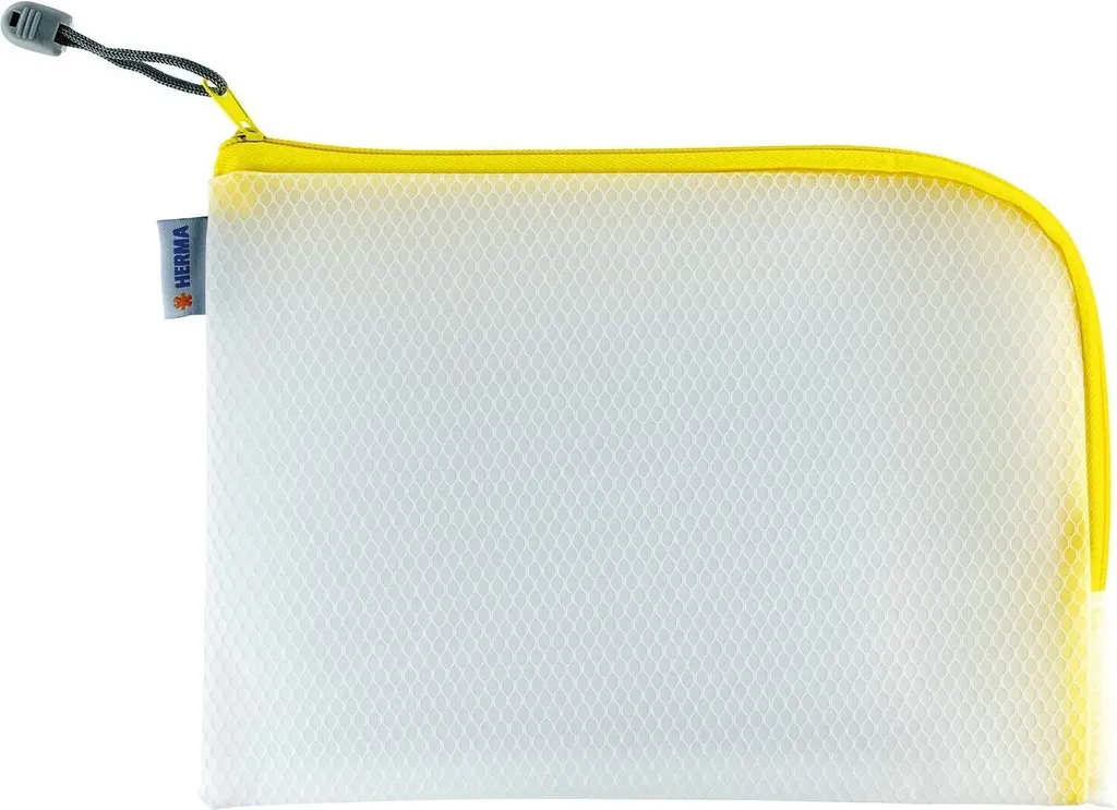 HERMA 20017 Tasca con cerniera HERMA "Mesh Bags", DIN A4, giallo