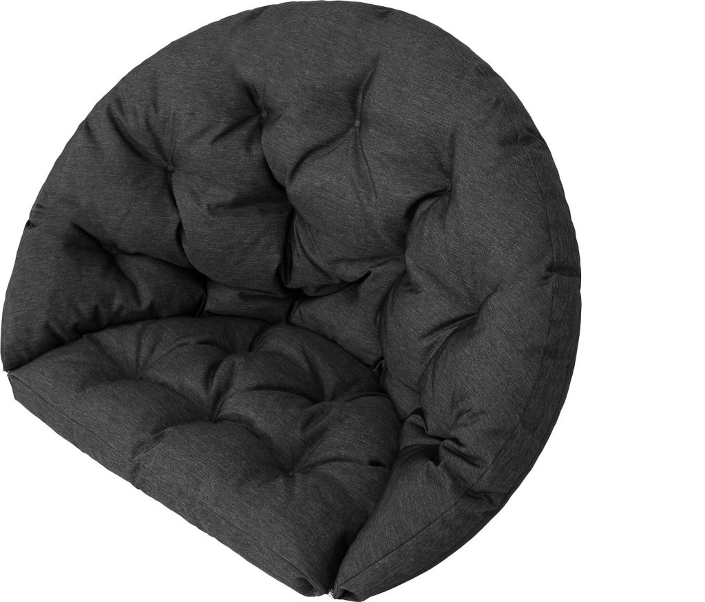 Sitzkissen für Hängesessel, Swing Chair Kissen, Ersatzkissen, Wechselkissen, 2-teilig, Schaukelkissen, Rattan Hängeschaukel, Rückenkissen, Schwarz