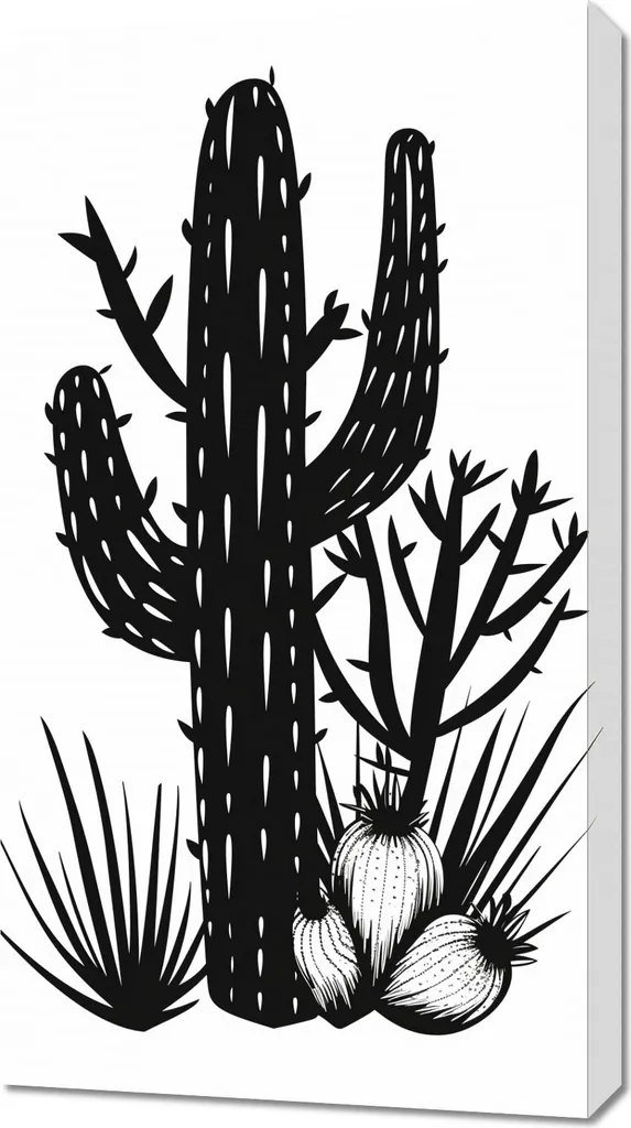 Quadro Cactus in Kras 50x90 cm - Atmosfera Esotica per Interni