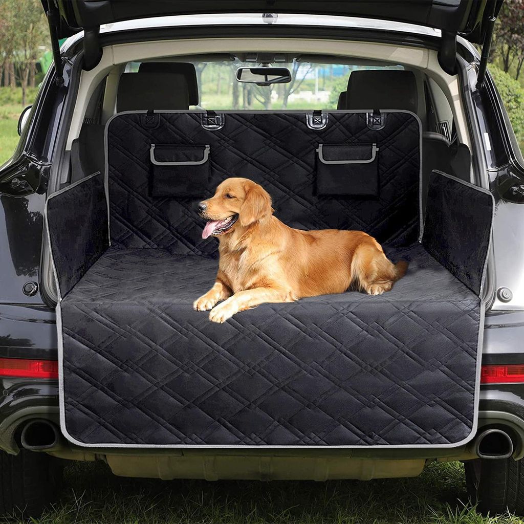Tier-Autoschondecke Kofferraumschutz Hund, Wasserdicht Hundedecke Auto Kratzfest, 127*103 CM mit Seiten und Ladeschwellenschutz