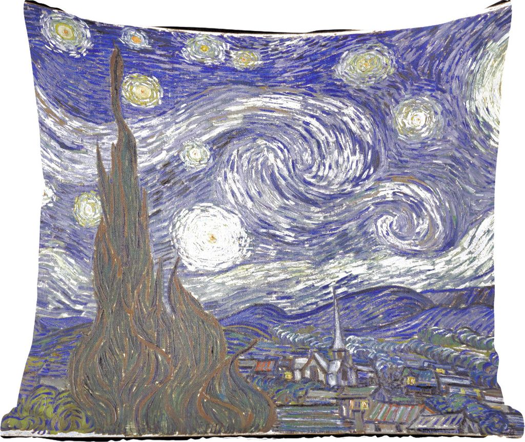 MuchoWow Zierkissen Sofakissen Wohnzimmer Dekokissen 45x45 cm Sternennacht - Vincent van Gogh - Schlafpolster - Polster für das Sofa