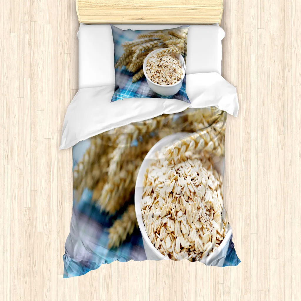 Set Copripiumino ABAKUHAUS Avena 135x200 cm - Senape Anallergico