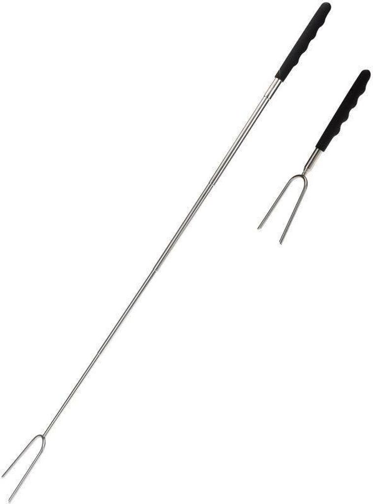 ausziehbare Grillgabel 72 cm Edelstahl silber Produktbild 1