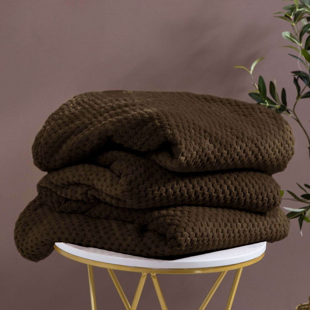Brązowy Koc Miękka Narzuta Z Mikrofibry Sofa Koc Monte Zdjęcie produktu 
