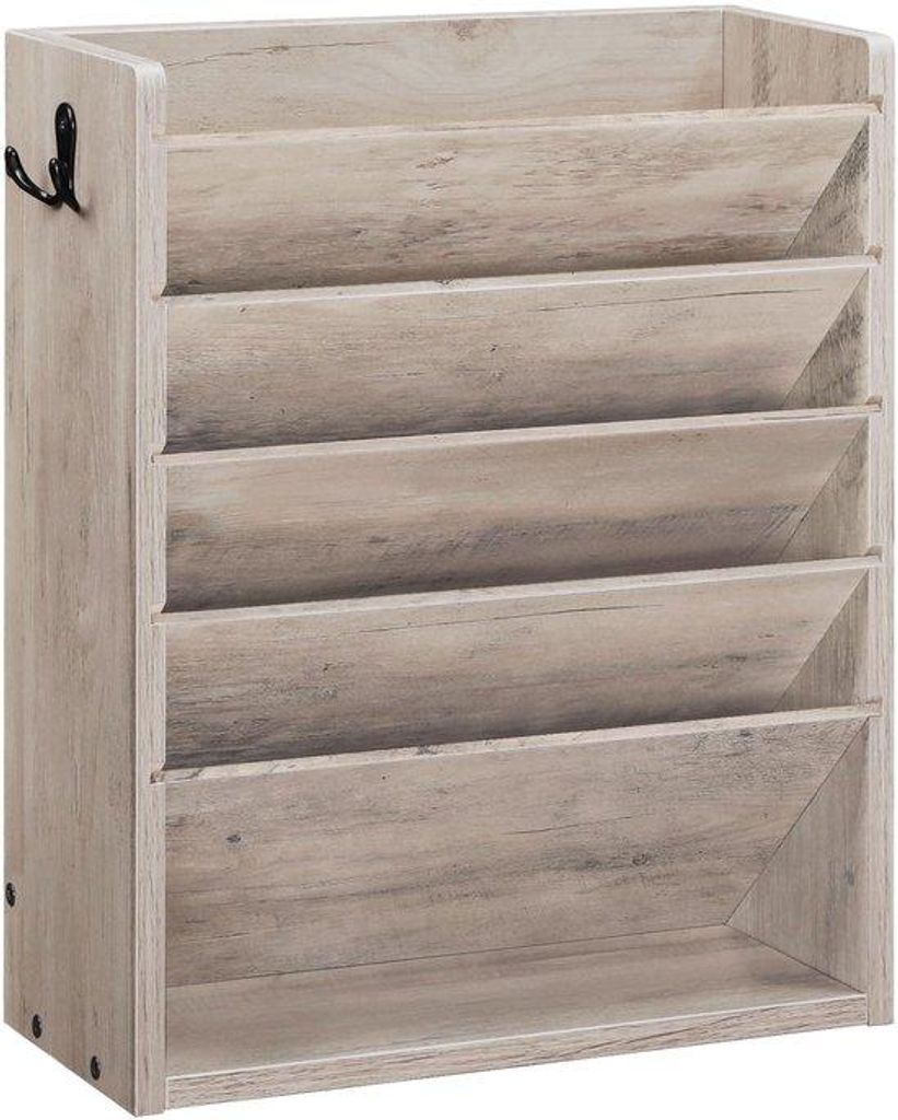 Unyqoos Wandgemonteerte Dokumentenhalter aus Holz mit 6 Fächern für das Home Office