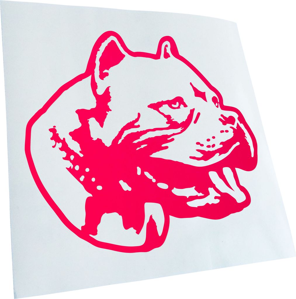 Kiwistar - Autoaufkleber - American Pitbull Terrier - Neonpink - 30x27cm - Aufkleber für Auto, Laptop, Fahrrad, LKW, Motorrad mehrfarbig JDM Decal...