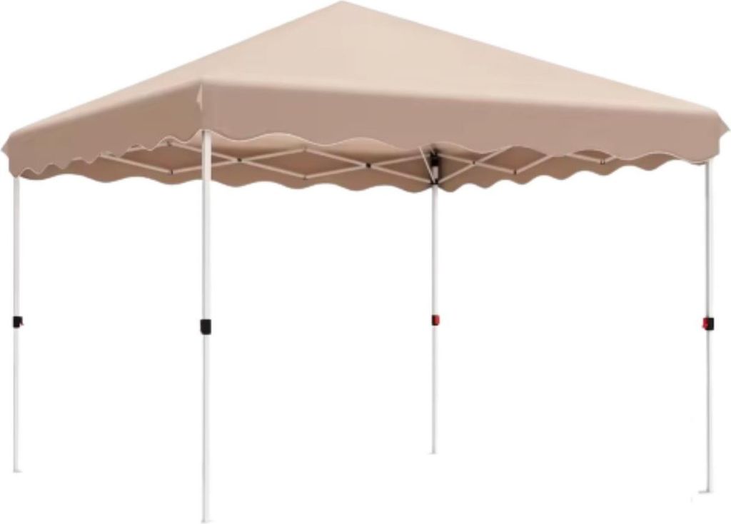 Gazebo – Pavillon – Pop-up Partytent – Strandzelt – Für Terrasse, Garten & Feiern – 3x3m – Beige – Wasserfest & UV50+ – Höhenvers...