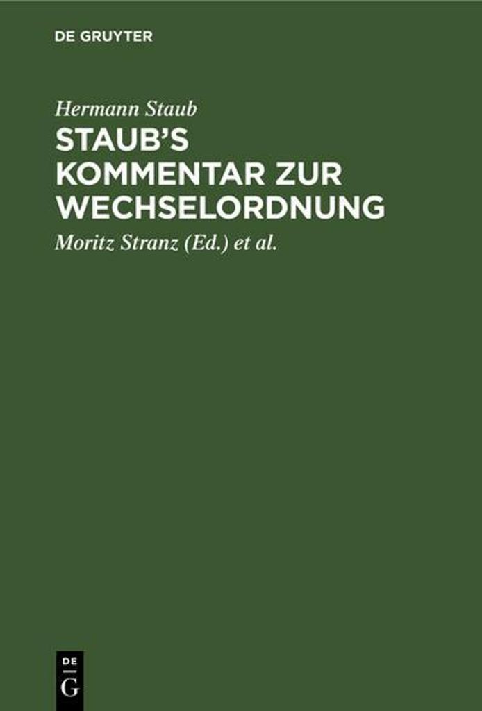 Staub's Kommentar zur Wechselordnung