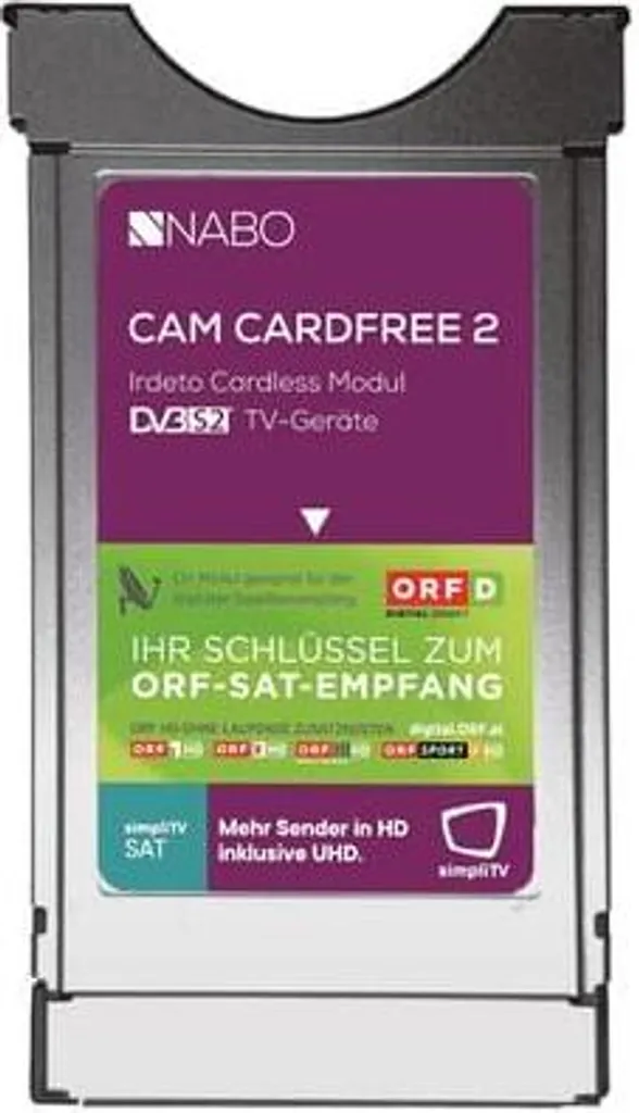 Module CAM CARDFREE 2 CI Nabo avec Micro-Sat Intégrée Technologie ORF - 2