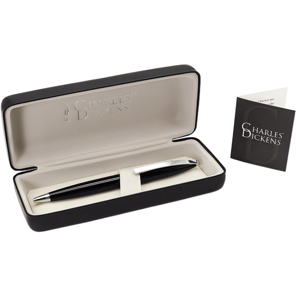 Eleganter Kugelschreiber Metallgehäuse Charles Dickens in Aufbewahrungsbox