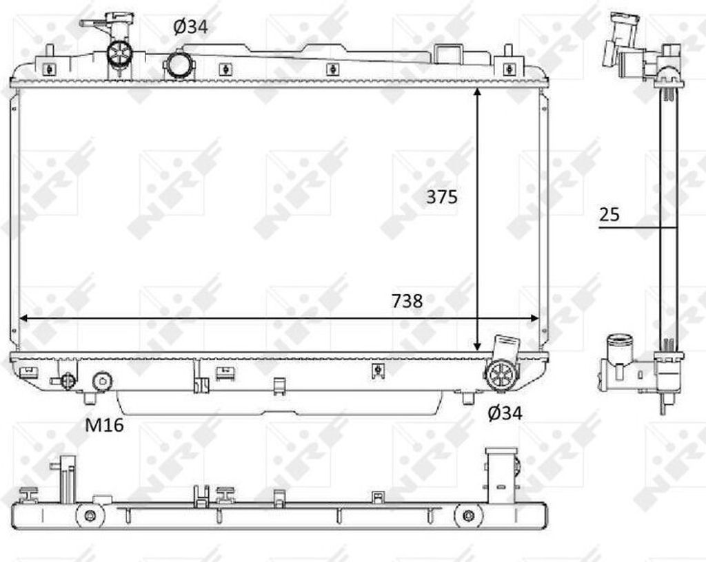 NRF 58645 - OE 1640028160 Kühler, Motorkühlung für RAV 4 II (A2)