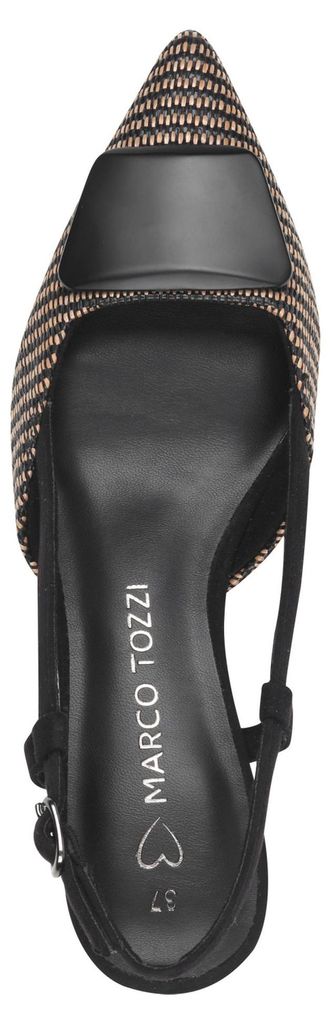 MARCO TOZZI Damen Pumps Vegan gewebt Queenie 2-29503-44, Größe:38 EU, Farbe:Schwarz
