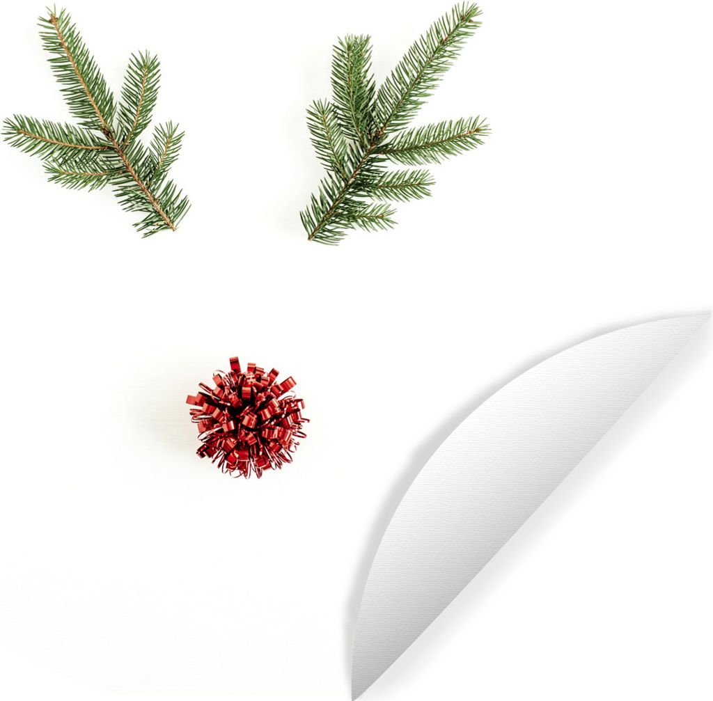 MuchoWow Runde Wandtattoo - Wandsticker Tapete Aufkleber Weihnachten - Winter - Rentier Ø 30 cm Selbstklebend und Repositionierbar - Wandaufkleb...