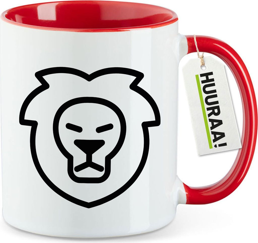 Huuraa Kaffeetasse Löwe Sternzeichen Symbol 330ml Rot Produktbild 