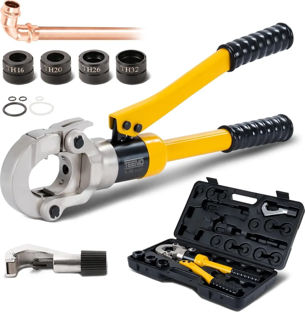 TEENO Pince à sertir radiale contour TH 16-32mm avec coupe-tube pro
