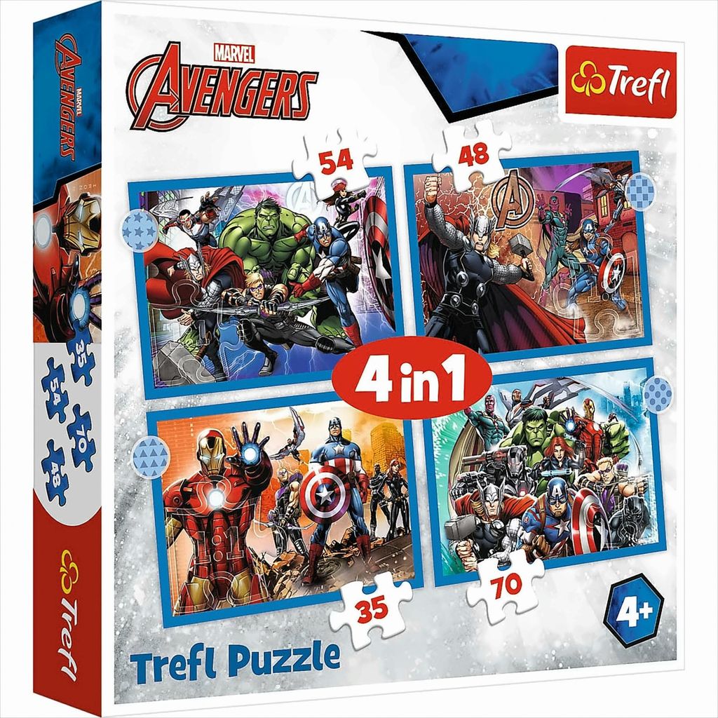 TREFL Puzzle Brave Avengers 4in1 (35,48,54,70 Teile)