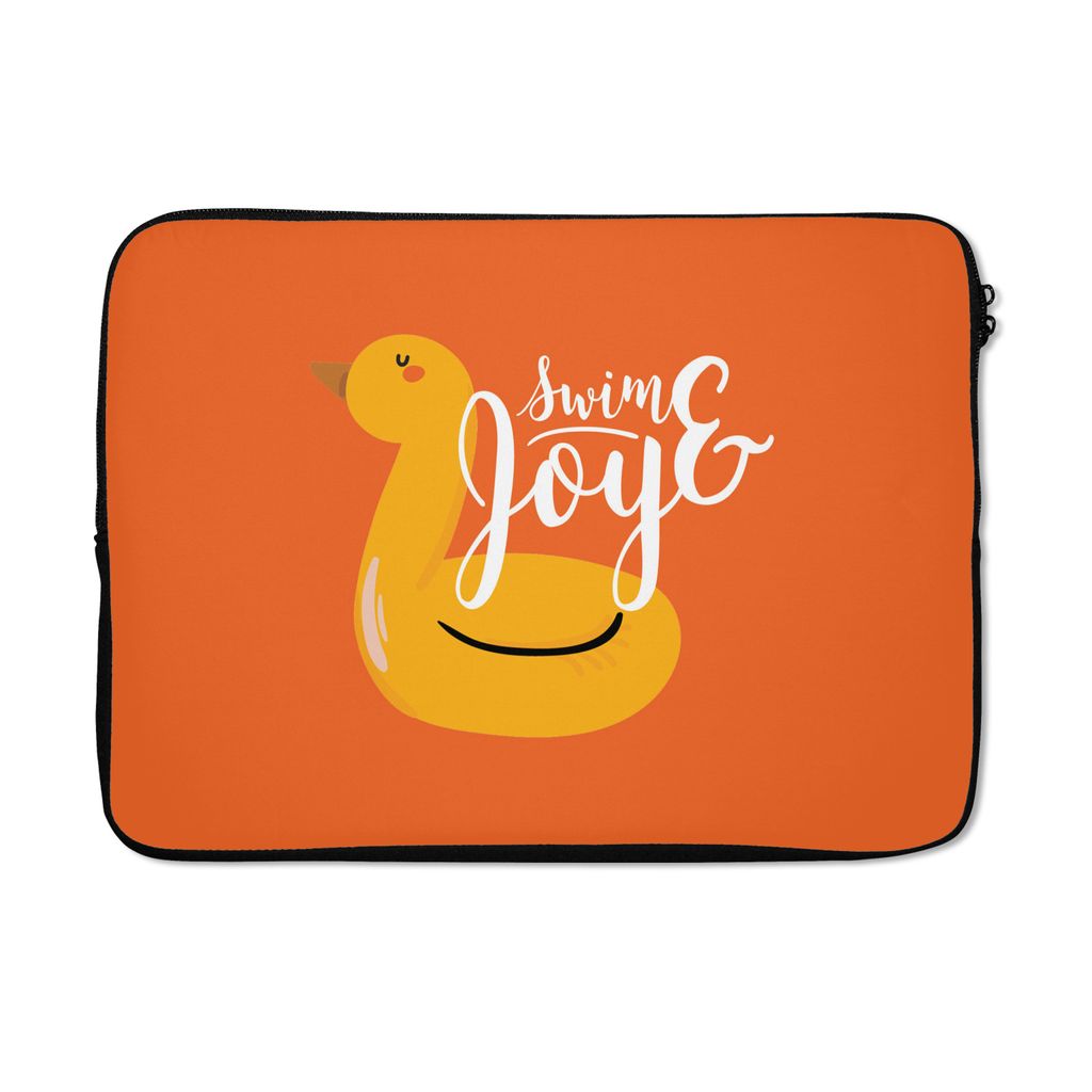 MuchoWow Laptop Hülle 14 ZollSommer - Orange - Schwimmband Laptoptasche - Laptoptasche - Stoßsicher - Schutzhaube