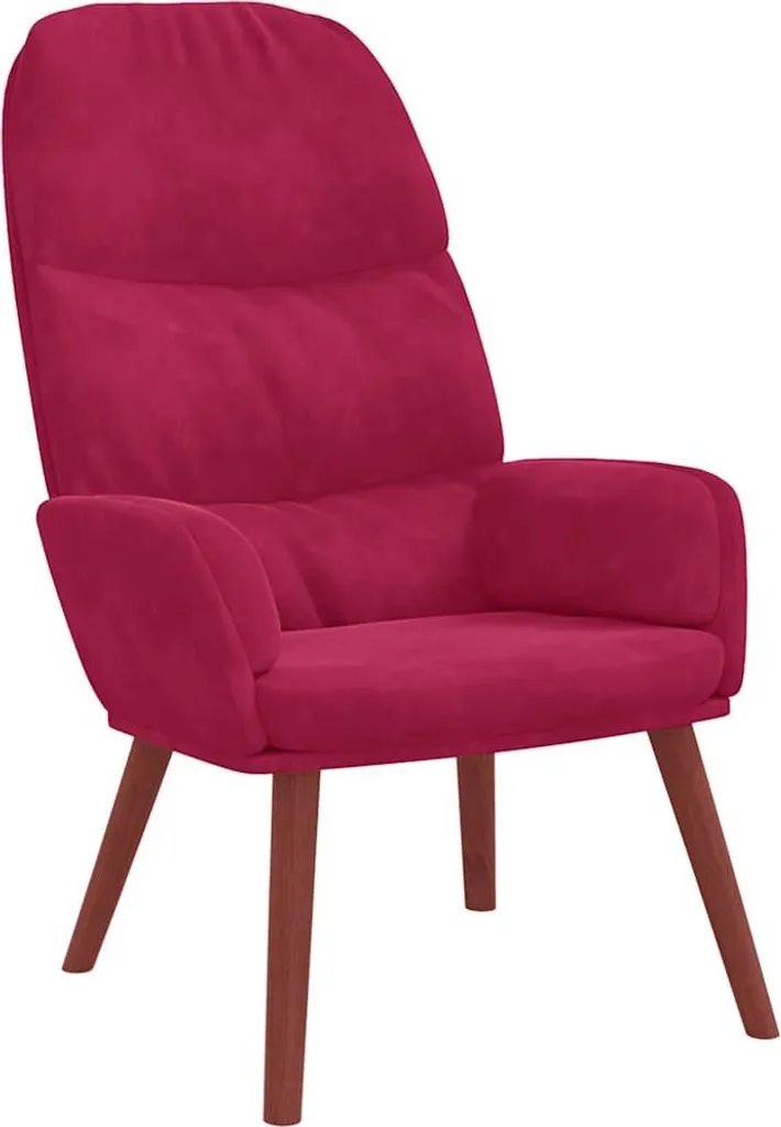 vidaXL Poltrona relax in velluto rosso vino