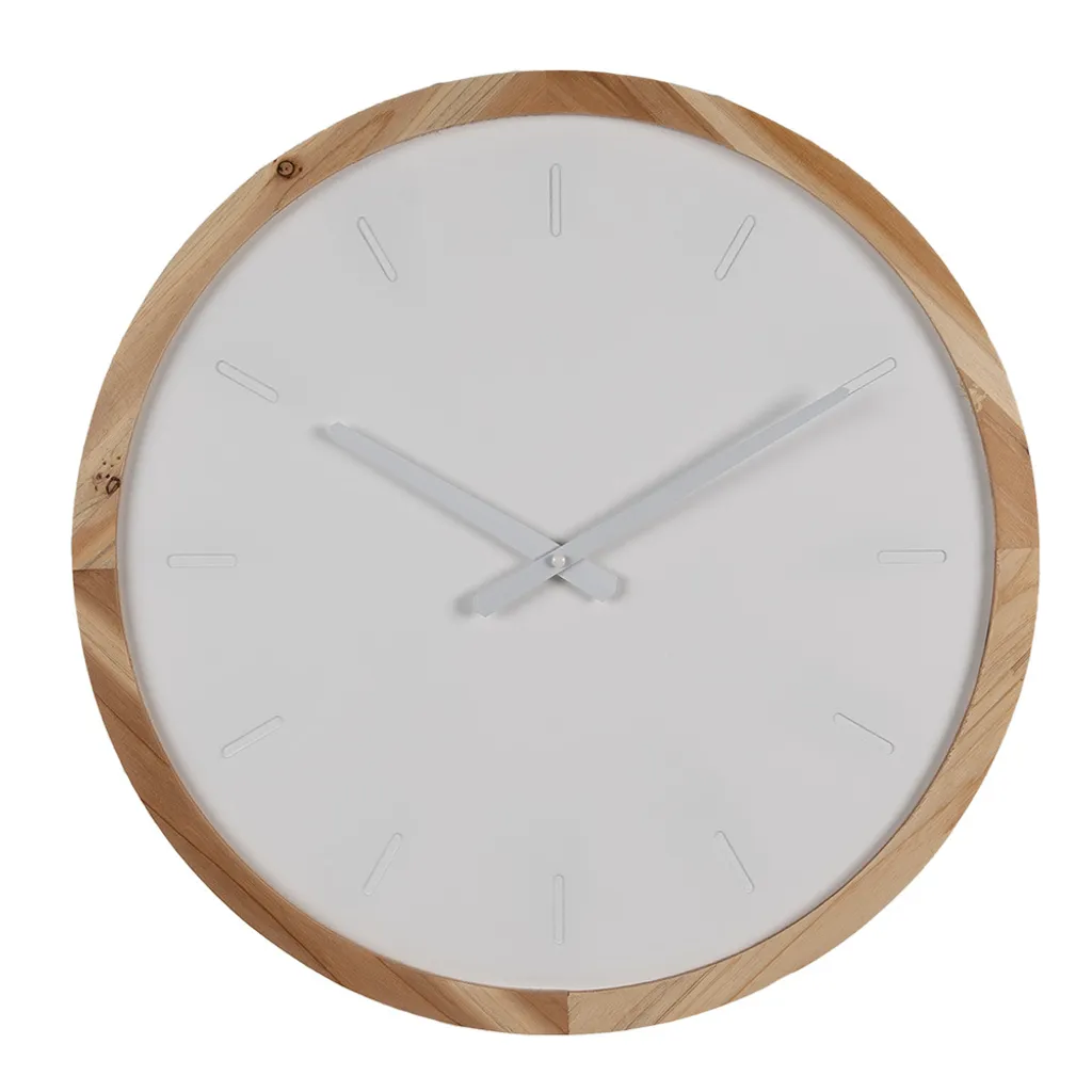 Grande Orologio 50cm Clayre & Eef Legno Bianco/Marrone per Arredo Casa