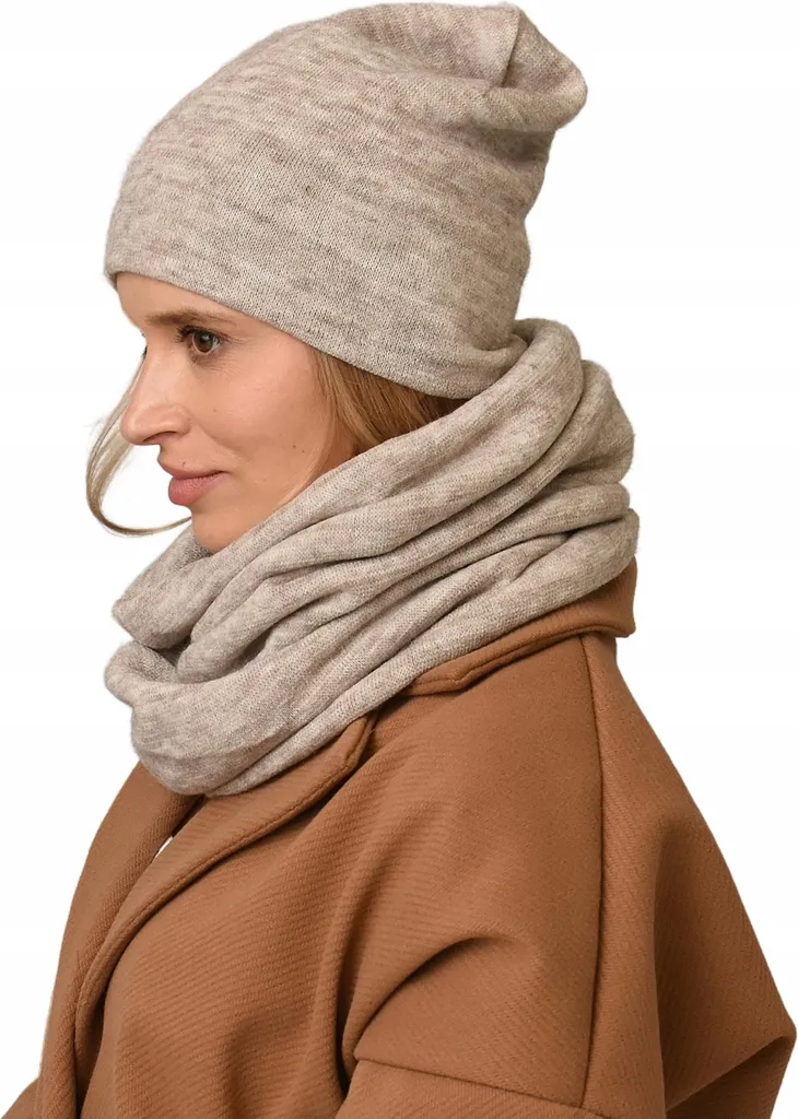 Set Invernale Beige K6: Berretto e Sciarpa Tunnel Anti-Vento - 8