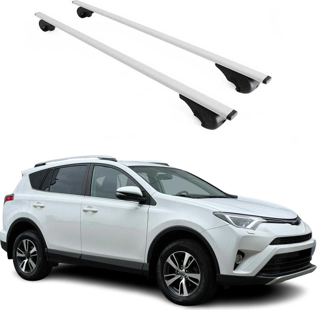 Dachträger Gepäckträger für Toyota RAV4 2012-2015 Grundträger Metall Silber 2tlg