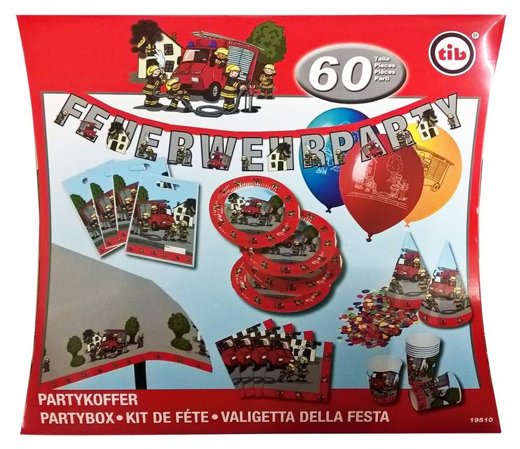 Feuerwehr - Party-Koffer für 8 Personen Produktbild 