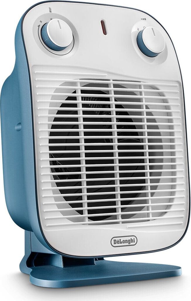 De'Longhi Tragbare elektrische Heizung 2000W blau mit IP21 Ventilator für Badezimmer