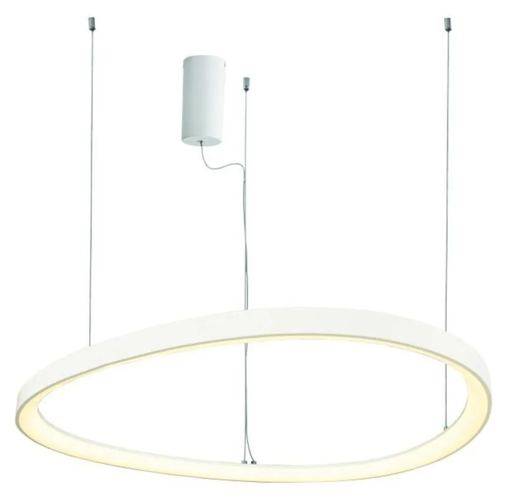 Lustre LED 36W 2700lm HARMONY en aluminium blanc chic D42 cm