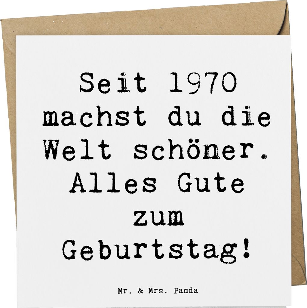 Mr. & Mrs. Panda Grußkarte Spruch 1970 Geburtstag - Weiß - Geschenk, Glückwunschkarte, Alter, Geburtstagsgeschenk, Geburtsjahr, 50 Jahre feiern,...