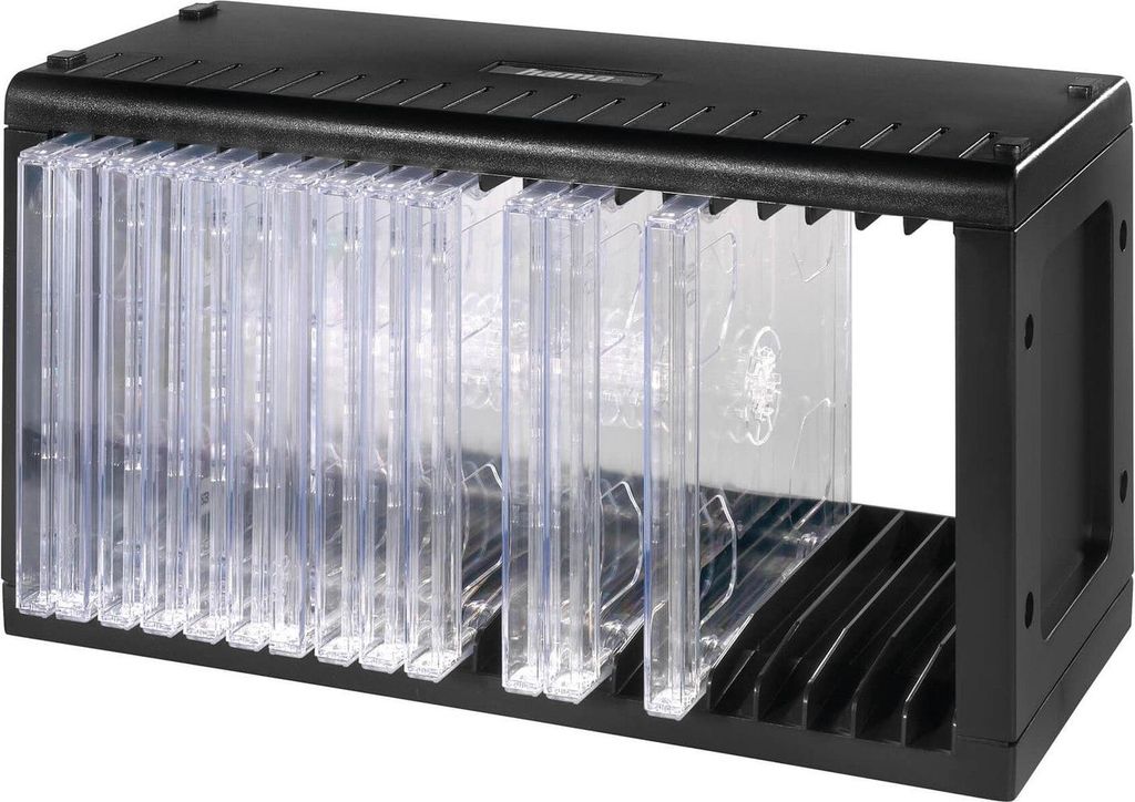 Hama CD-Rack 20, Black, 289 x 125 x 157 mm, Schwarz Produktbild 