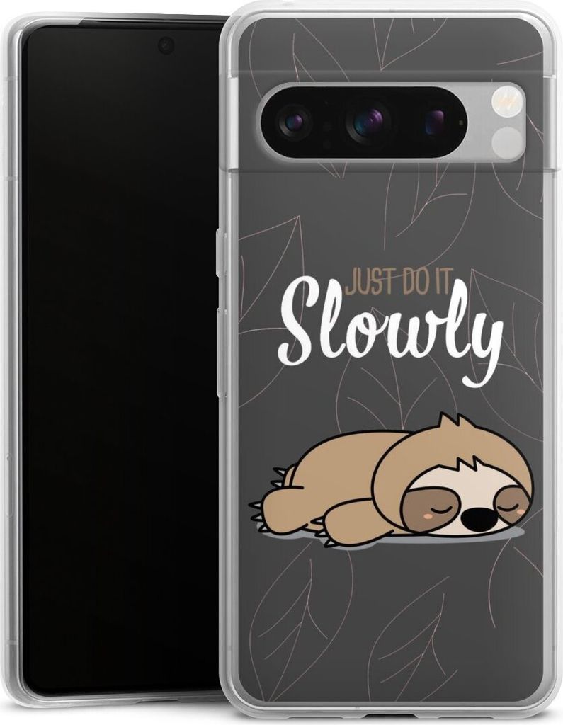 DeinDesign Slim Hülle für Google Pixel 8 Pro Silikon Case Ultra Dünn Handyhülle Faultier Sprüche lazy sunday