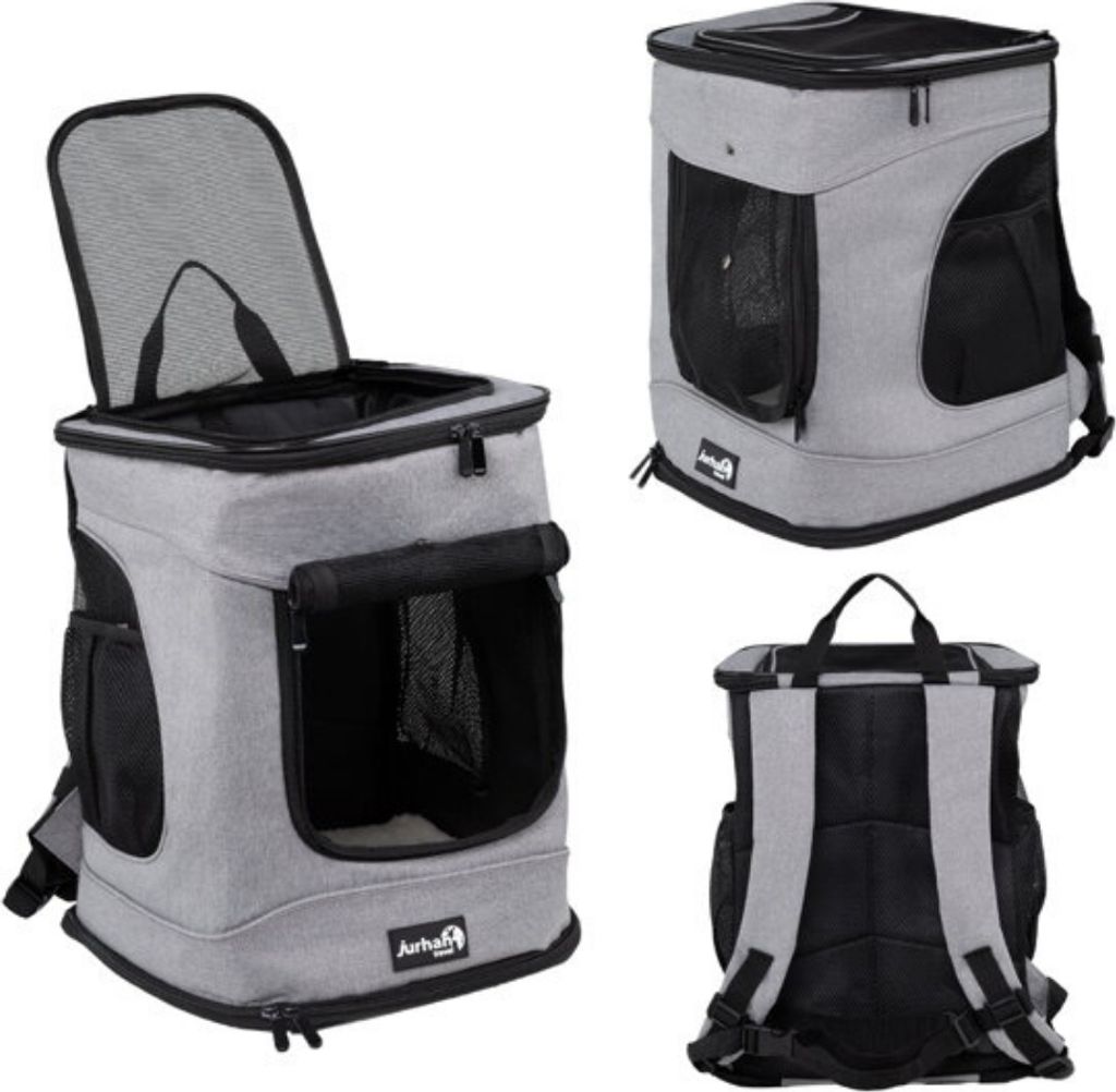 Rucksack für Hunde und Katzen JOY, 31x30x41cm, grau