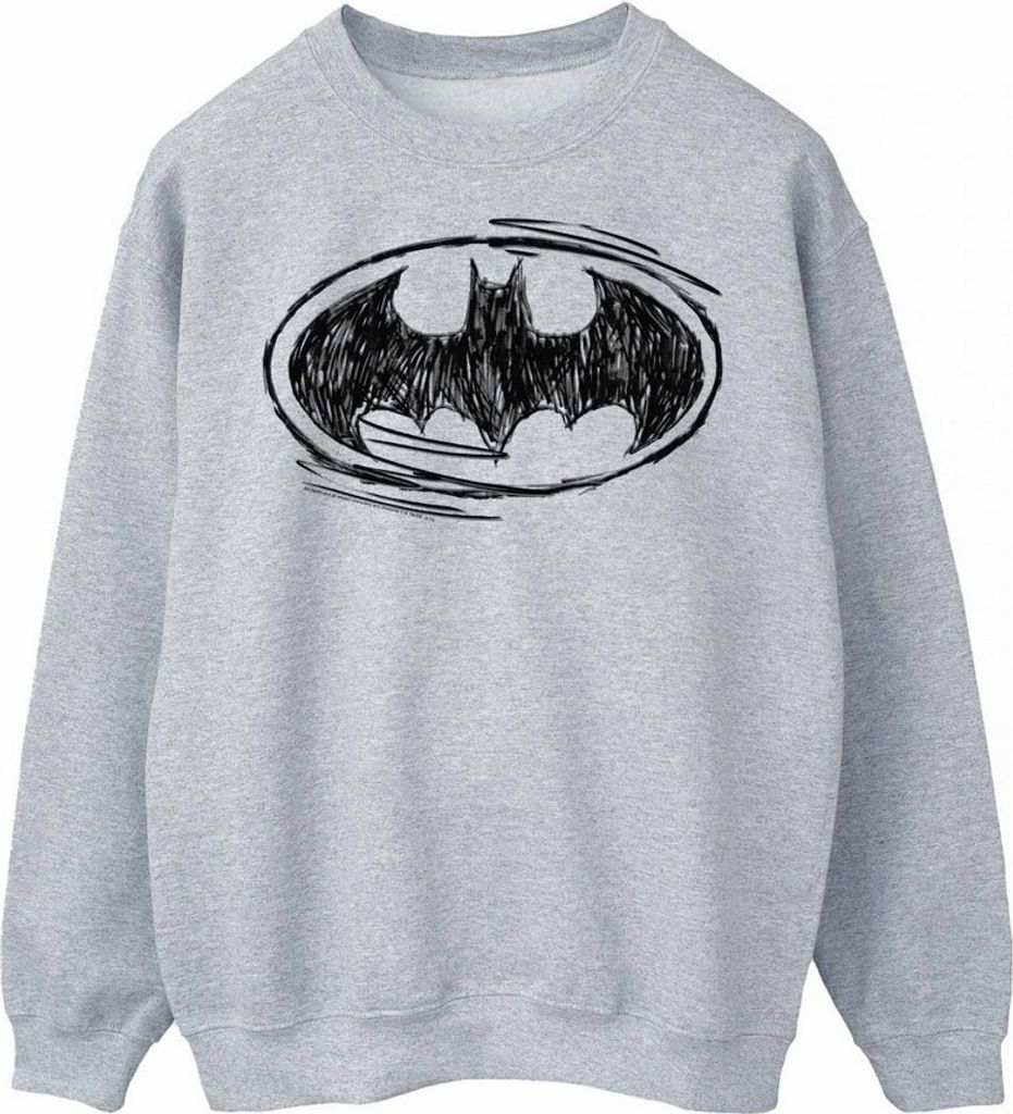 Batman - Sweatshirt Logo für Herren BI348 (XL) (Grau/Schwarz)