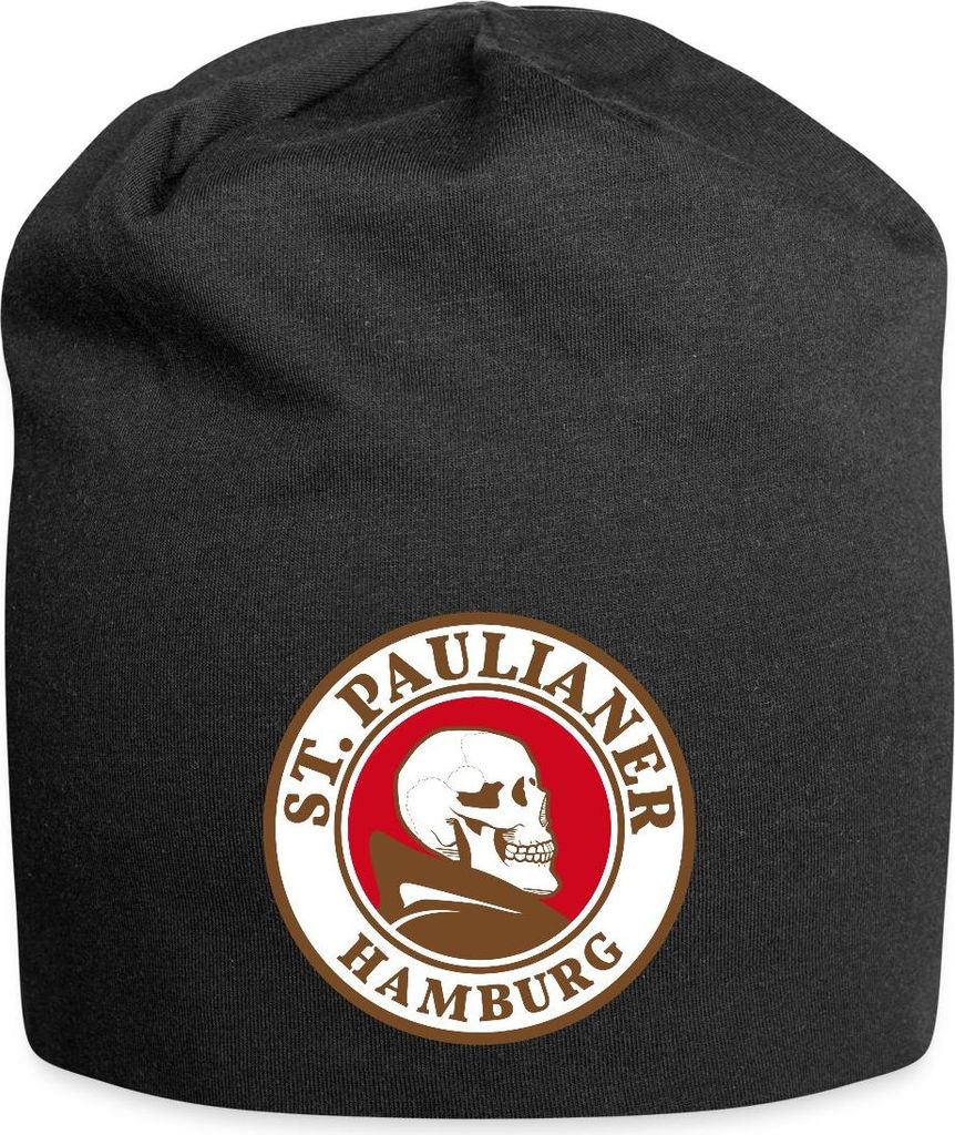 Spreadshirt St. Paulianer Totenkopf Mönch Jersey-Beanie, One size, Schwarz