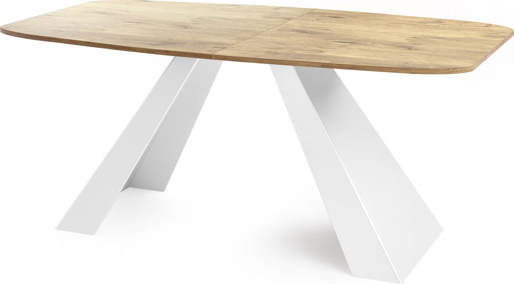 Esstisch Monte Weiß im Modern Stil, Rechteckiger Tisch - Ausziehbar von 180 cm bis 220 cm, Pulverbeschichtete Weiße Metallbeine - 180 x 90 cm - L...