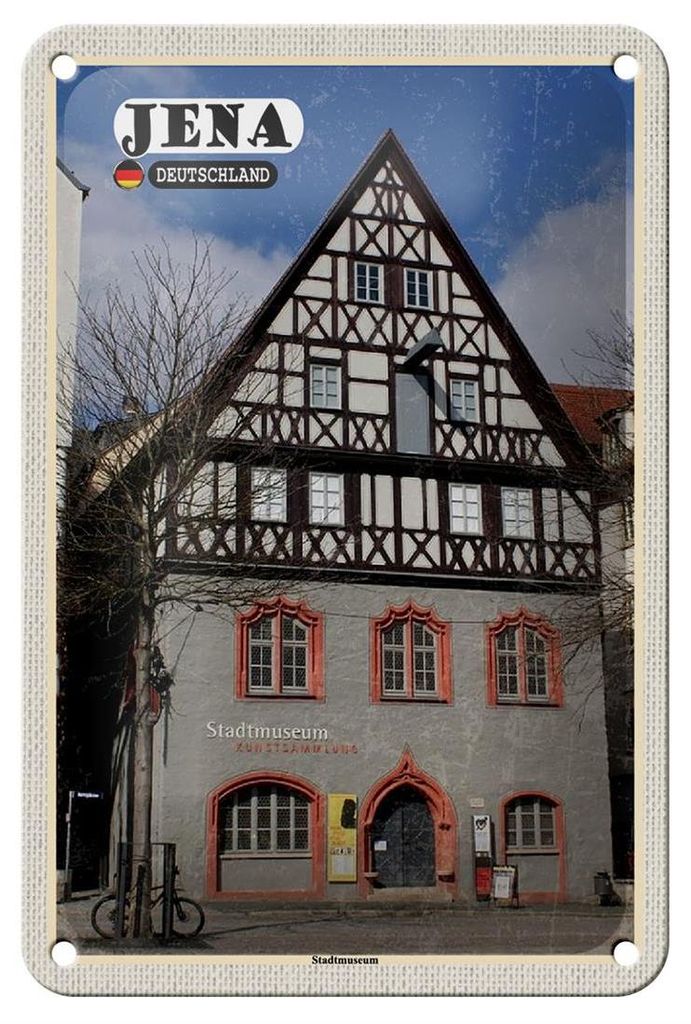 Blechschild Städte Jena Stadtmuseum Kunstsammlung 12x18cm Schild