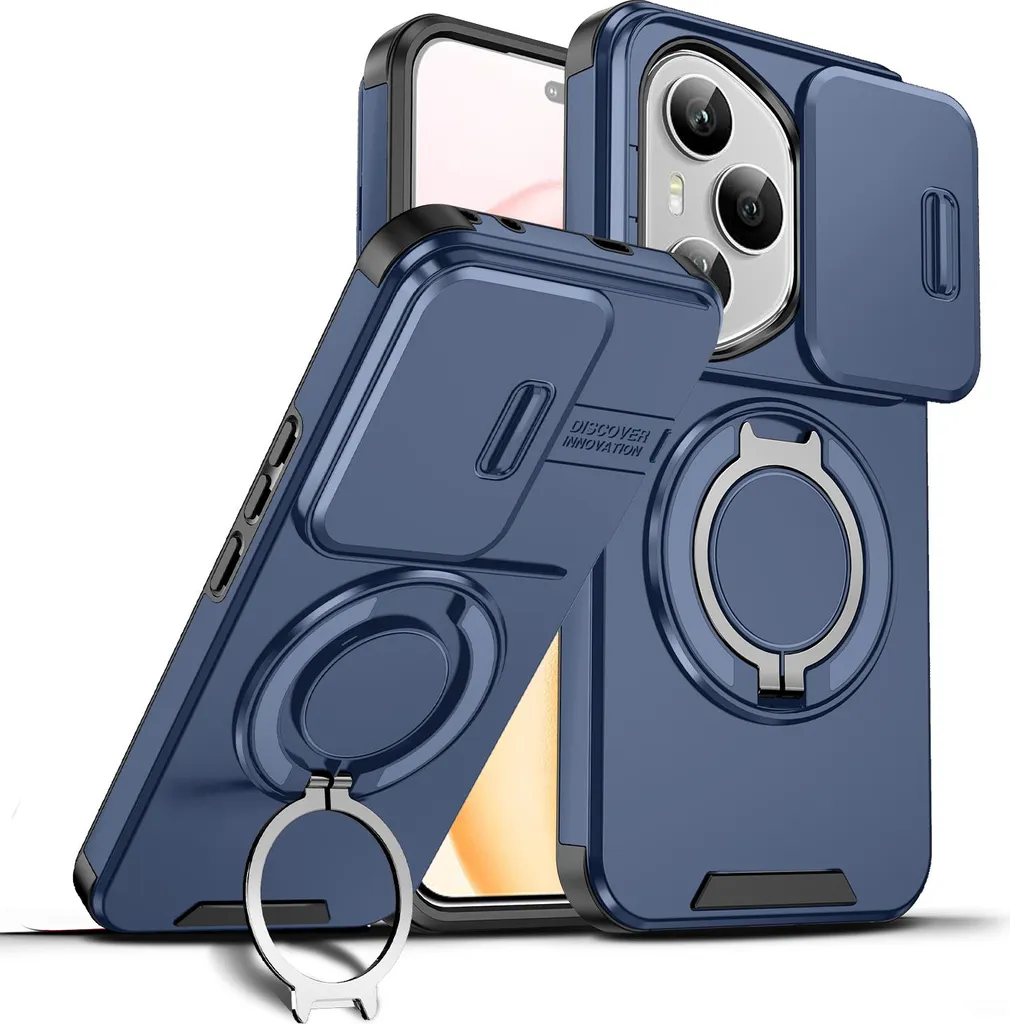 Acquista Cover Honor 200 Pro Blu con Supporto ad Anello e Slider Camera